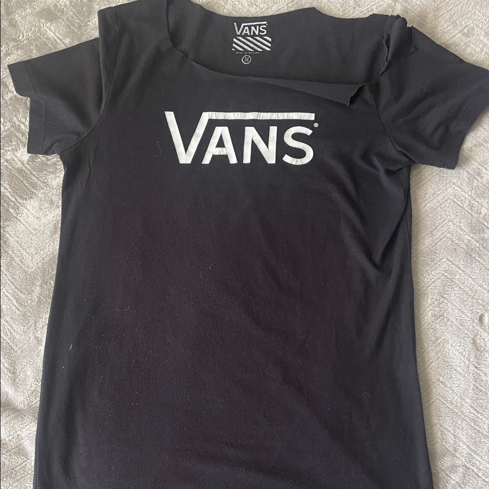 Vans Black Tee with White Logo